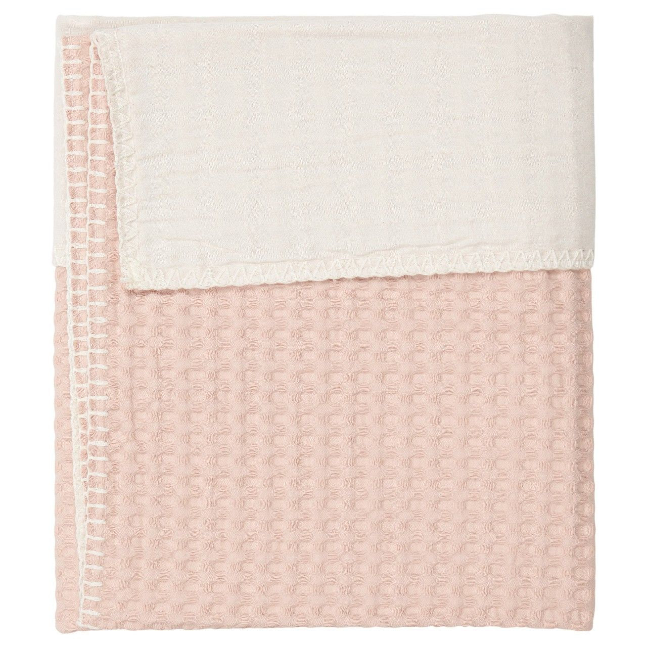 ledikantdeken antwerp flanel, rosa salt/pebble - KOEKA
