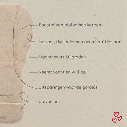 inlegkussen autostoel dijon daily, clay - KOEKA