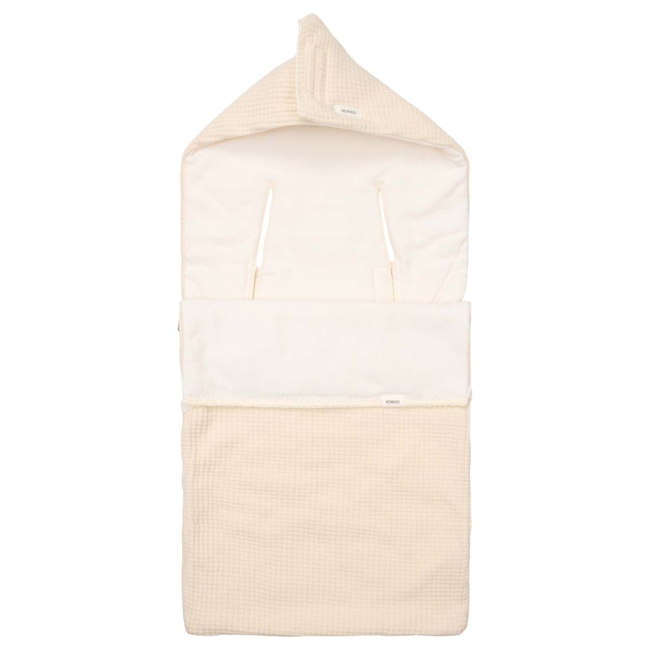 voetenzak autostoel malaga cotton fleece, warm white - KOEKA