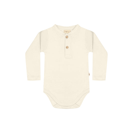 onesie lange mouw en knoopjes, crema - UAUA