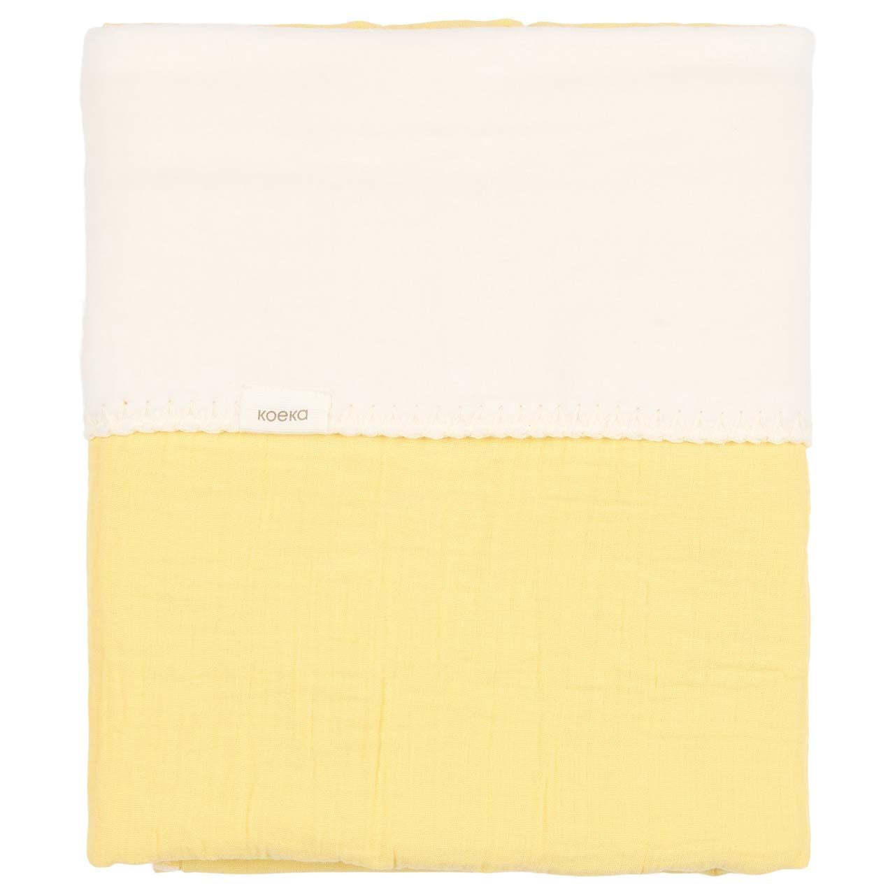 wiegdeken faro cotton fleece, honey - KOEKA