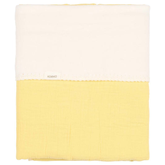 wiegdeken faro cotton fleece, honey - KOEKA