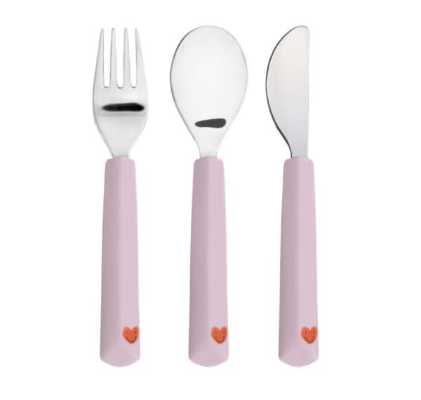 bestek happy rascals, heart lavender - LÄSSIG