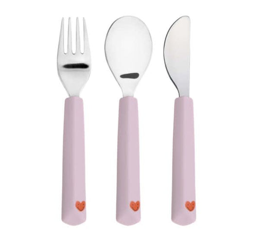 bestek happy rascals, heart lavender - LÄSSIG