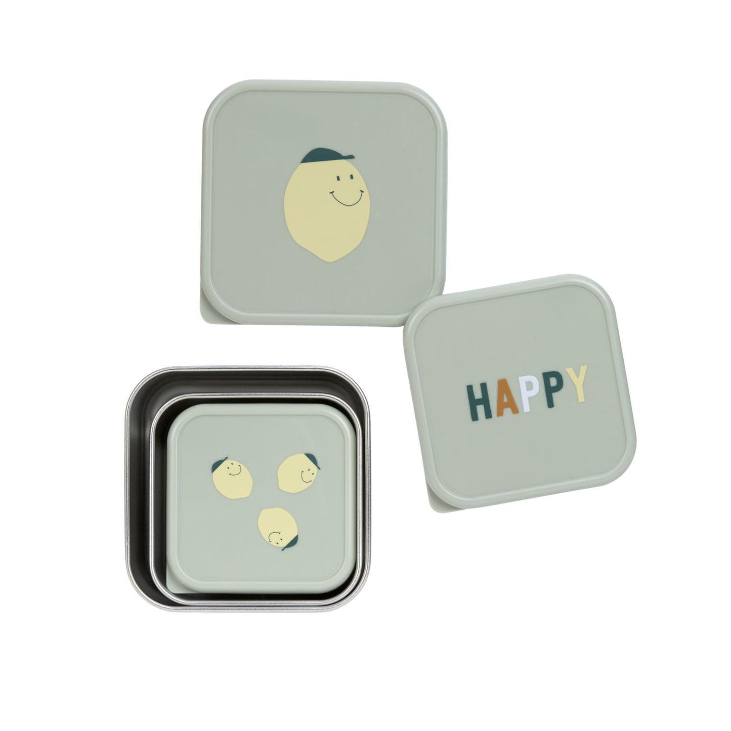 snackdoosjes happy fruit, 3 stuks, lemon – LÄSSIG