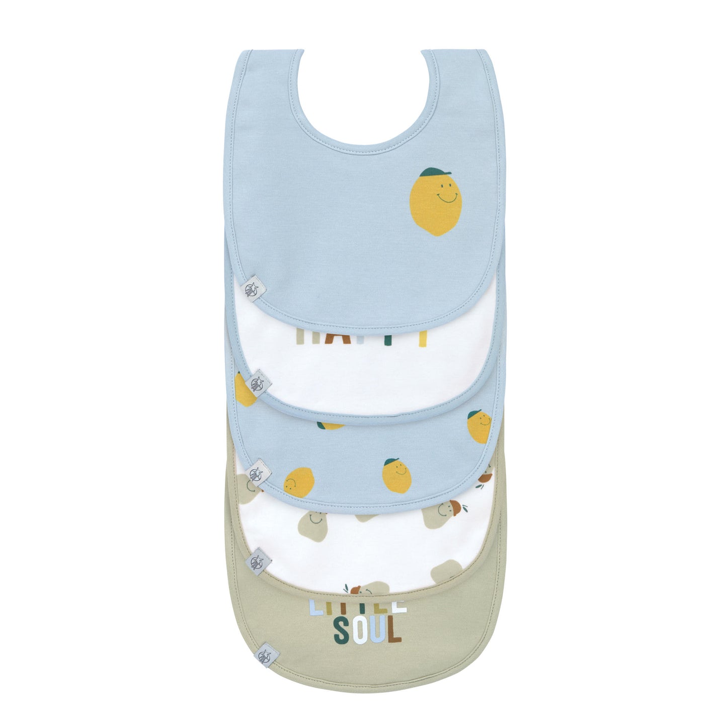 slabbetje 5-pack happy fruits, lemon - LÄSSIG