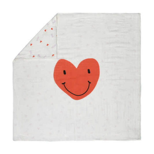 babydeken happy rascals, heart - LÄSSIG