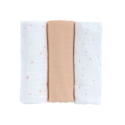 verzorgingsdoek, 3-pack, moon peach – LÄSSIG