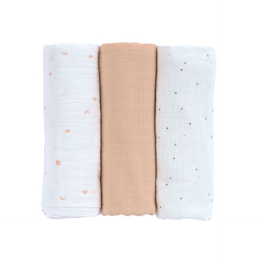 verzorgingsdoek, 3-pack, moon peach – LÄSSIG