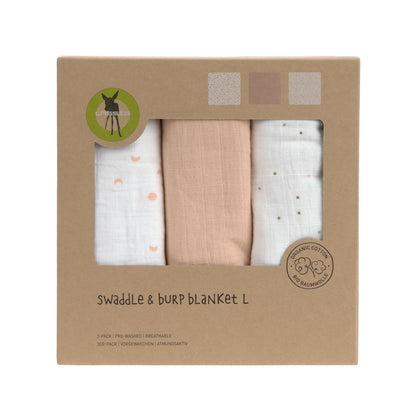 verzorgingsdoek, 3-pack, moon peach – LÄSSIG