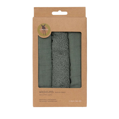 wasdoek tetra/terry, 3-pack, petrol green - LÄSSIG