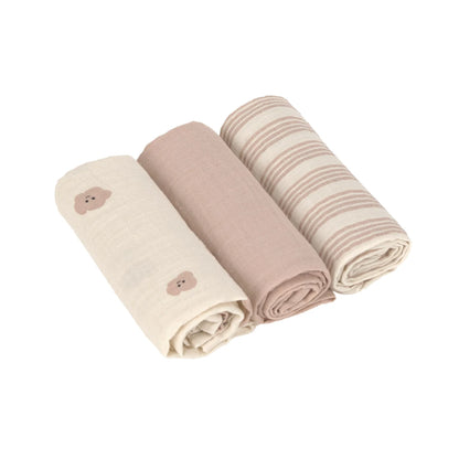 verzorgingsdoek, 3-pack tiny team, mushroom – LÄSSIG