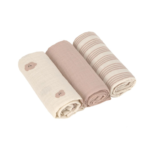 verzorgingsdoek, 3-pack tiny team, mushroom – LÄSSIG
