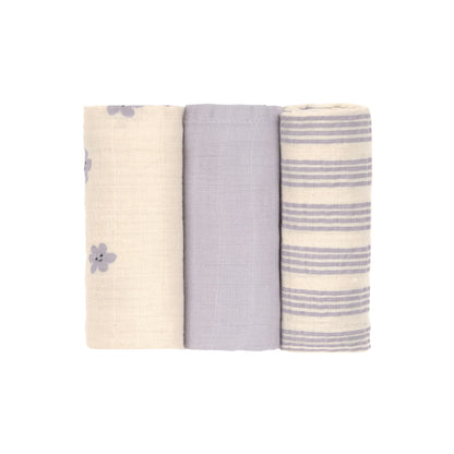 verzorgingsdoek, 3-pack tiny team, pastel lilac – LÄSSIG