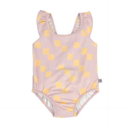 UV zwempak checkerboard, pale pink/yellow - LÄSSIG