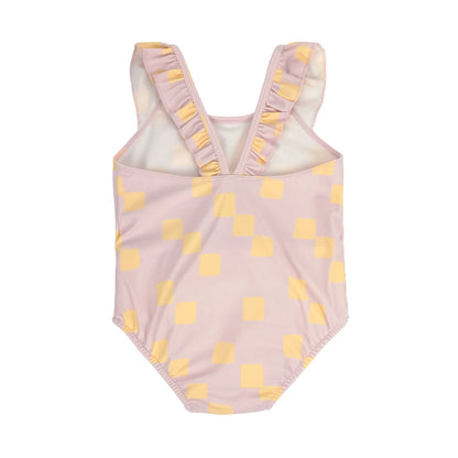 UV zwempak checkerboard, pale pink/yellow - LÄSSIG