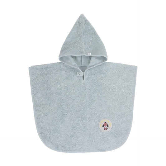 poncho badstof, blue - LÄSSIG