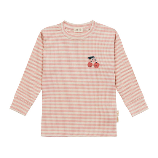 tshirt lange mouw little gang, cherry peach - LÄSSIG
