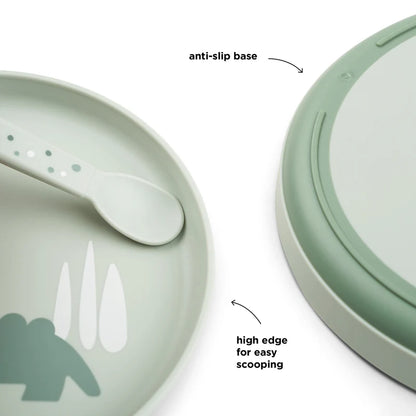 eetset foodie plate croco, green - DONE BY DEER