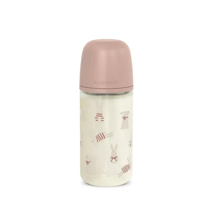 zuigfles glas sx pro m bunnies, 240 ml, nude – SUAVINEX