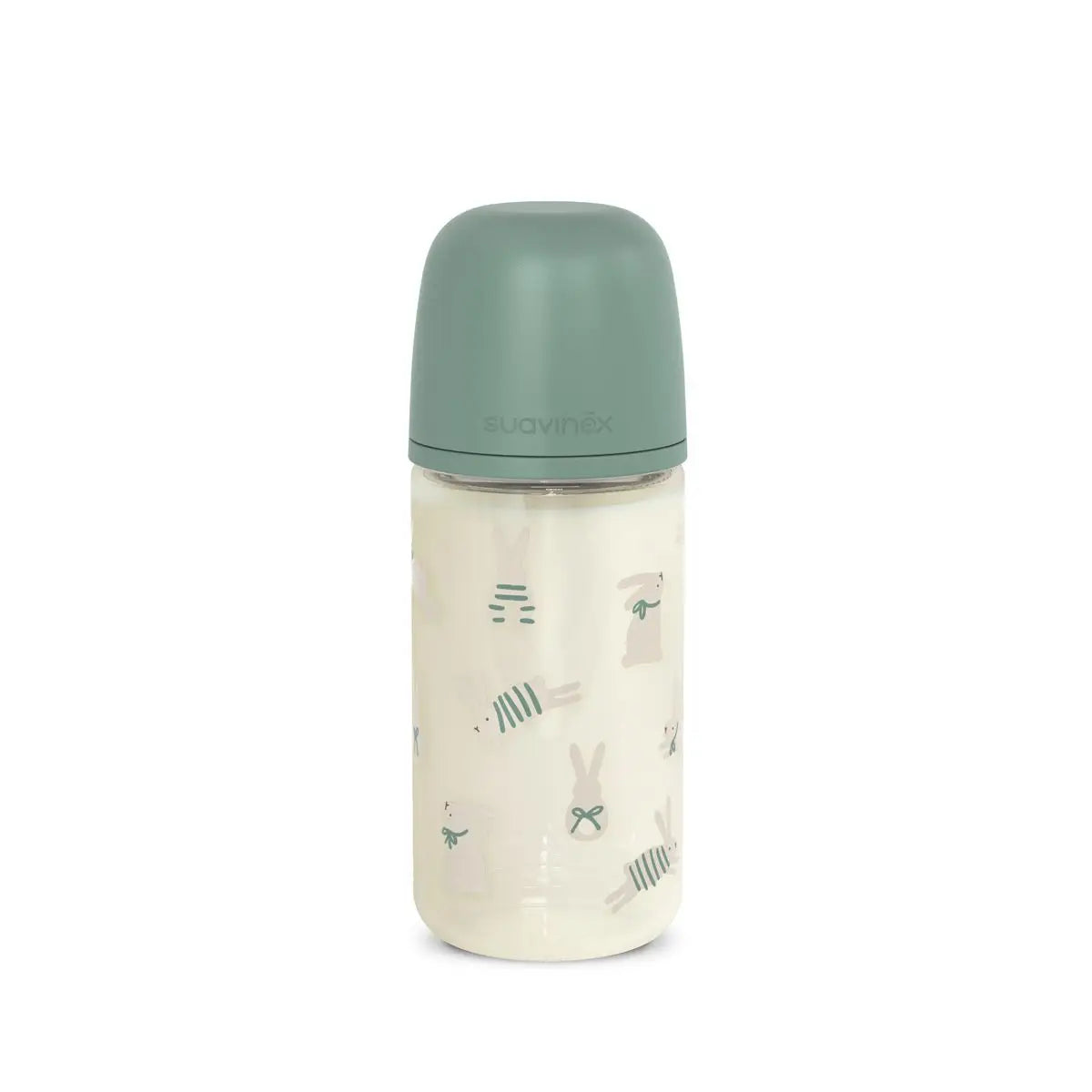 zuigfles glas sx pro m bunnies, 240 ml, green – SUAVINEX