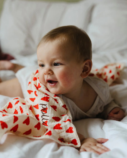 hydrofiele doek j'adore, wit/rood - ATELIER POMME