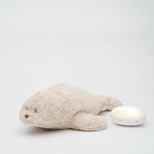 knuffel licht + geluid 2.0, zeehond, sand natur - MOONIE