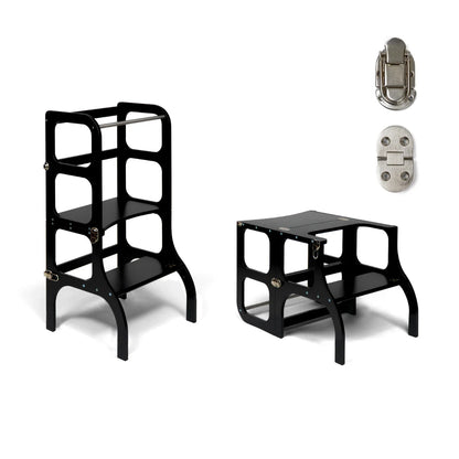 leertoren step'n sit, black + silver - ETTE TETE