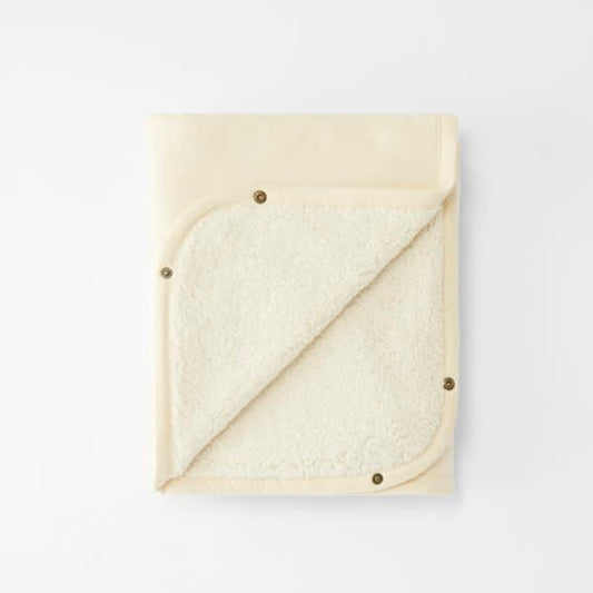 deken multifunctioneel teddy, off white - CLOBY