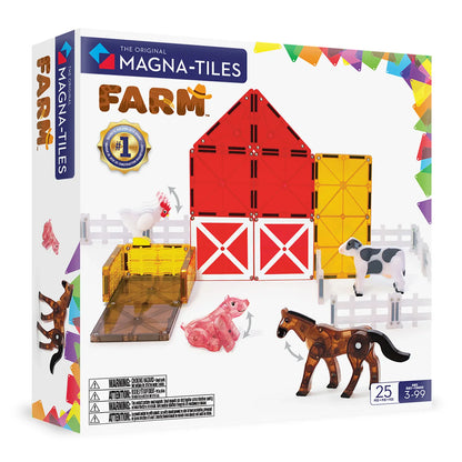 magnetische tegels 25 st., farm animals - MAGNA TILES