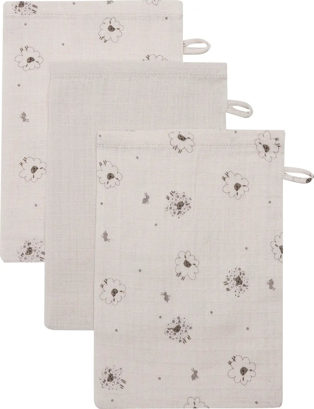 washand tetra, 3 pack, tiny sheep - BEBE-JOU
