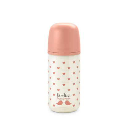 zuigfles glas sx pro s birdies, 240 ml, pink – SUAVINEX