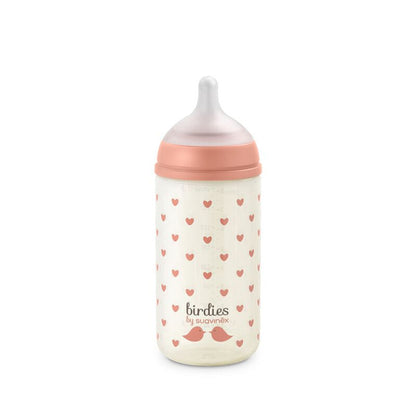zuigfles glas sx pro s birdies, 240 ml, pink – SUAVINEX