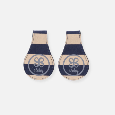 set clips leder, blauw - CLOBY