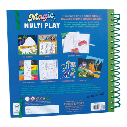 activiteitenboek magic multi play, dinosaur - FLOSS & ROCK