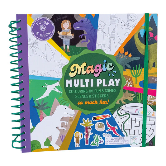 activiteitenboek magic multi play, dinosaur - FLOSS & ROCK