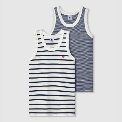 hemdje jongen, 2-pack, gestreept - PETIT BATEAU