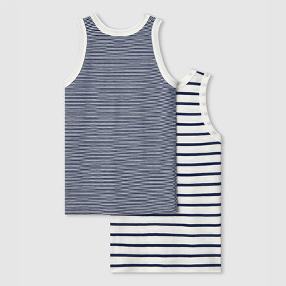 hemdje jongen, 2-pack, gestreept - PETIT BATEAU