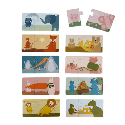 puzzeldoos duo, dieren matchen, 10st. - TRIXIE