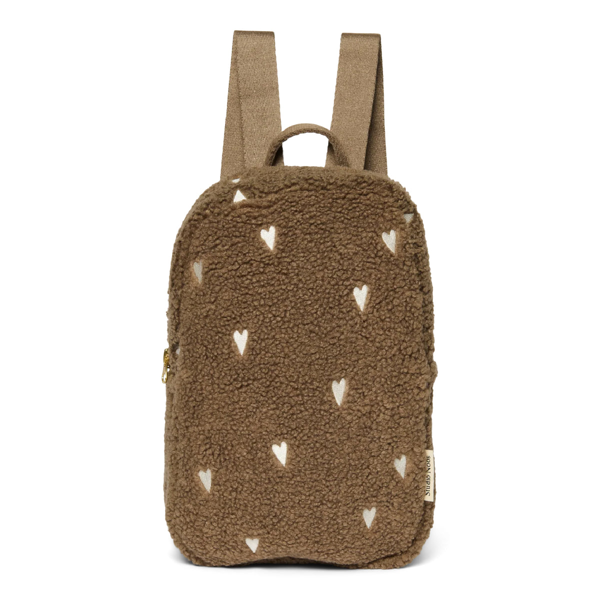 rugzak mini teddy hearts, brown - STUDIO NOOS
