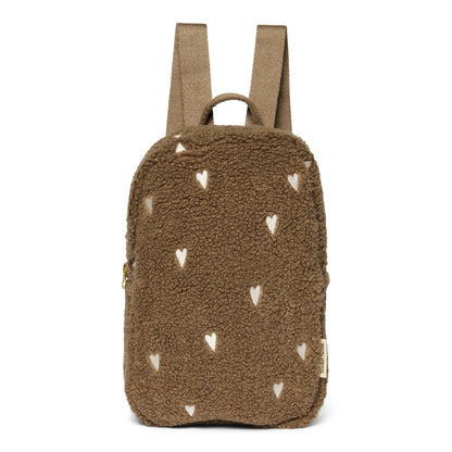rugzak mini teddy hearts, brown - STUDIO NOOS