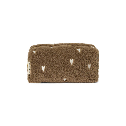 pouch teddy hearts, brown - STUDIO NOOS
