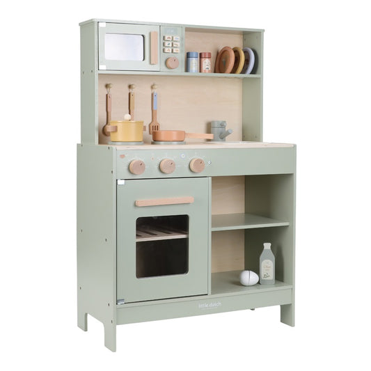 houten speelgoedkeuken FSC, mint - LITTLE DUTCH
