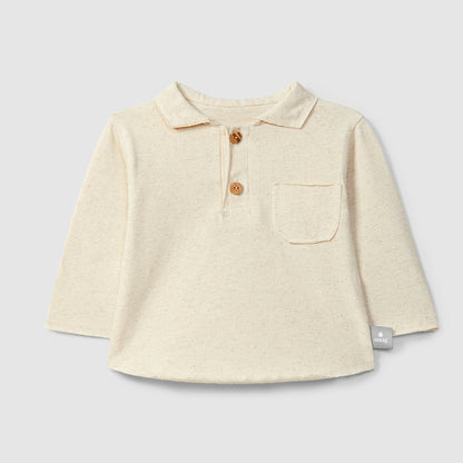 polo longsleeve, linen - SNUG