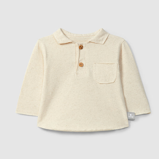 polo longsleeve, linen - SNUG