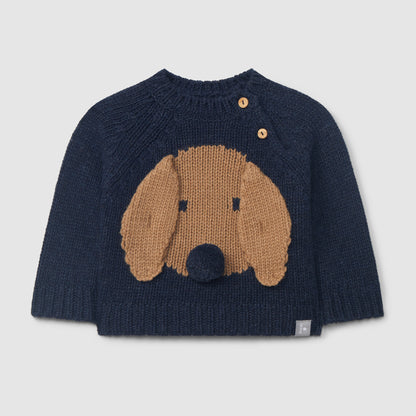 trui gebreid dog, indigo - SNUG