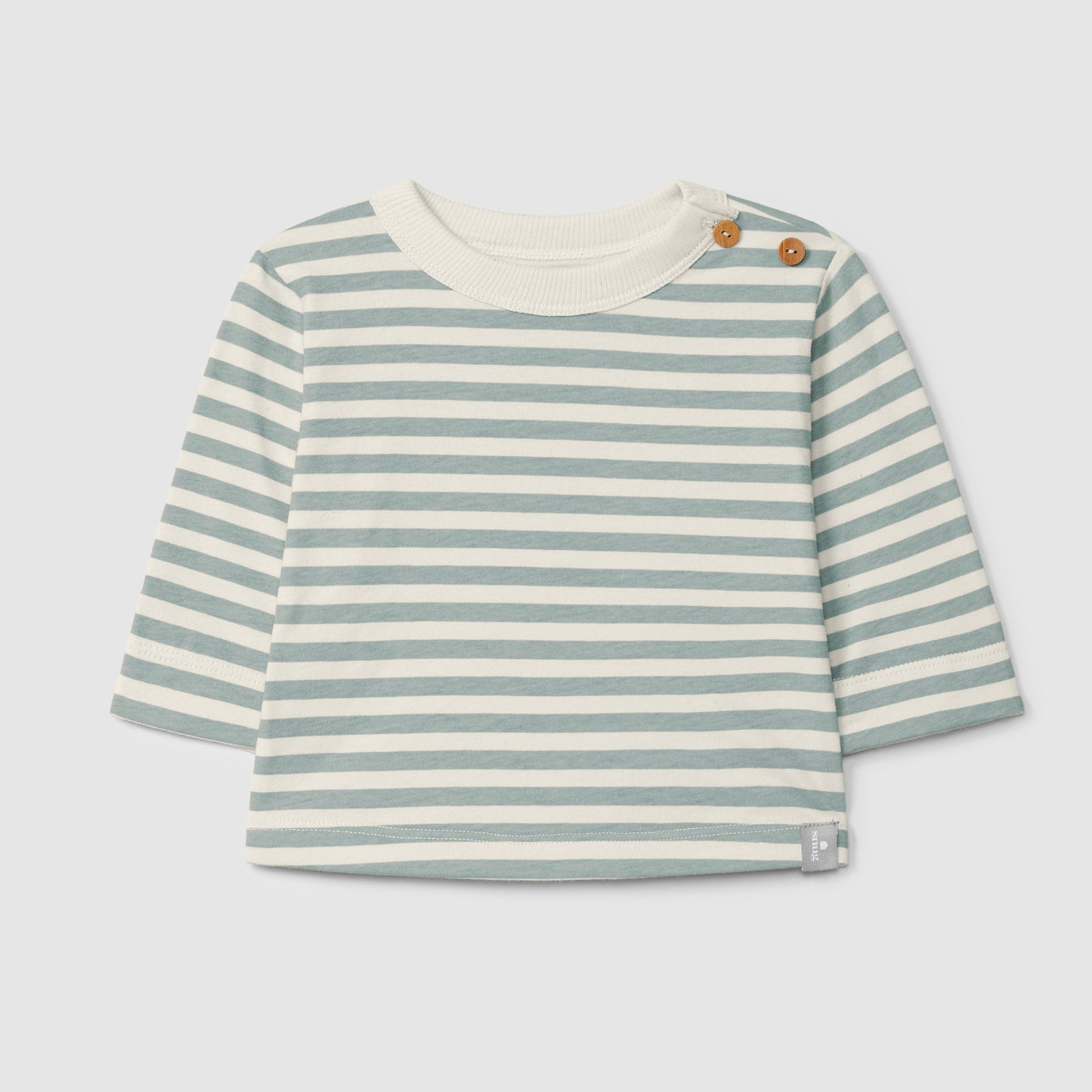 t-shirt lange mouw stripe, green - SNUG