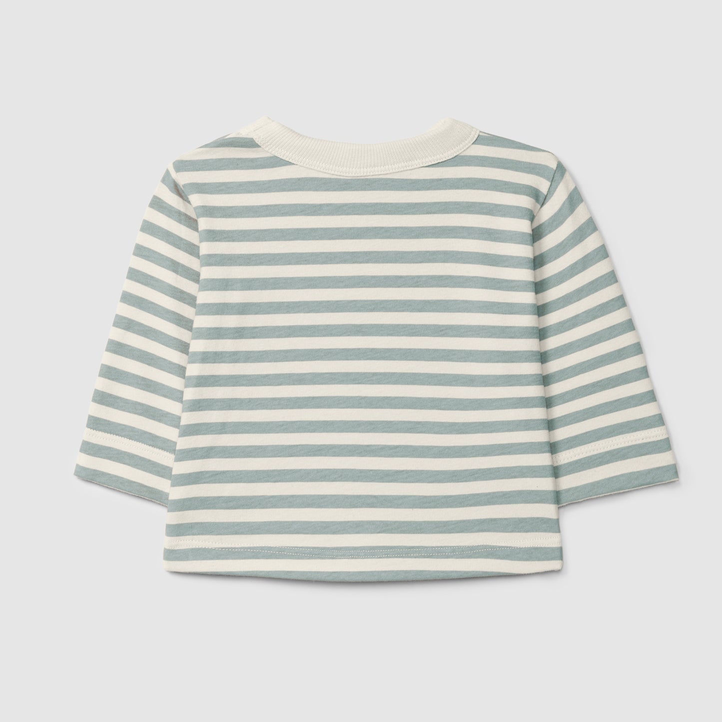 t-shirt lange mouw stripe, green - SNUG