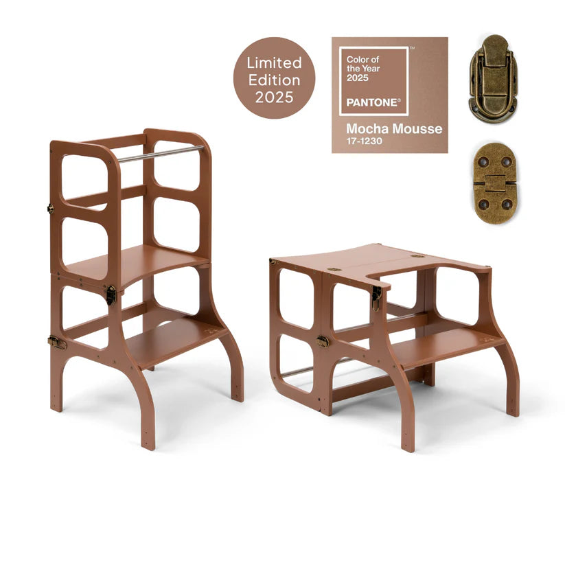 leertoren step'n sit, mocha mouse + antique brass - ETTE TETE