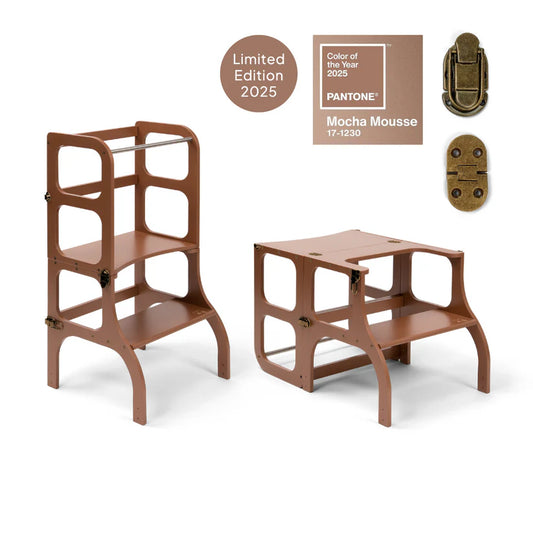 leertoren step'n sit, mocha mouse + antique brass - ETTE TETE